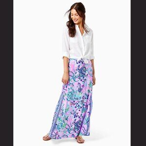 Lilly Pulitzer ADEA Maxi Long SKIRT Lilac Freesi Mermaid For You Purple, Sz S